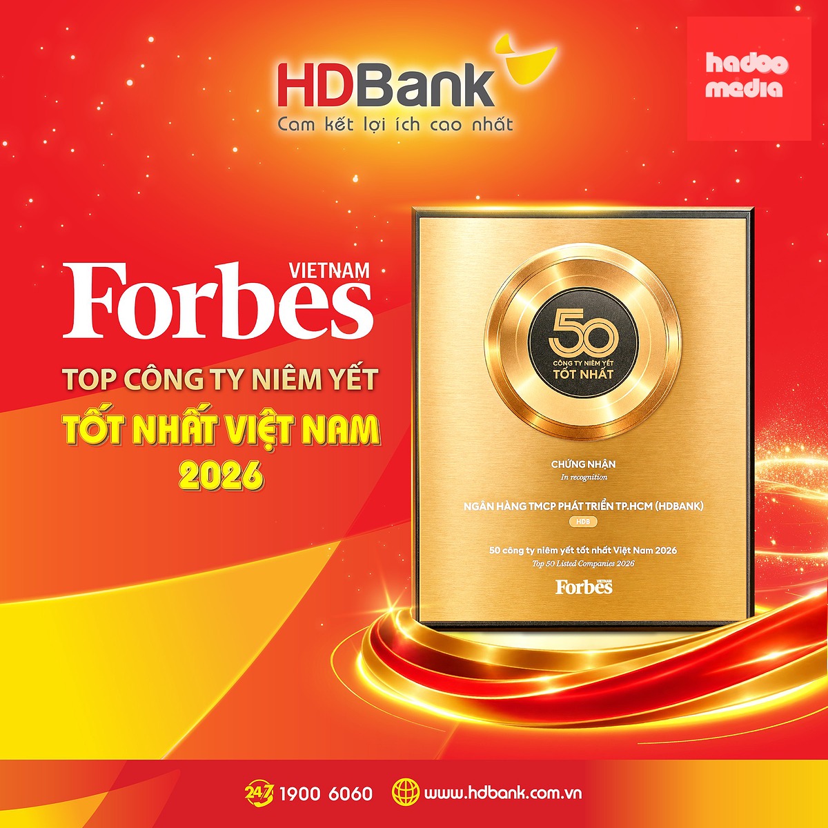 HDBank tiếp tục vào top 50 Forbes Việt Nam - Ảnh: HDBank