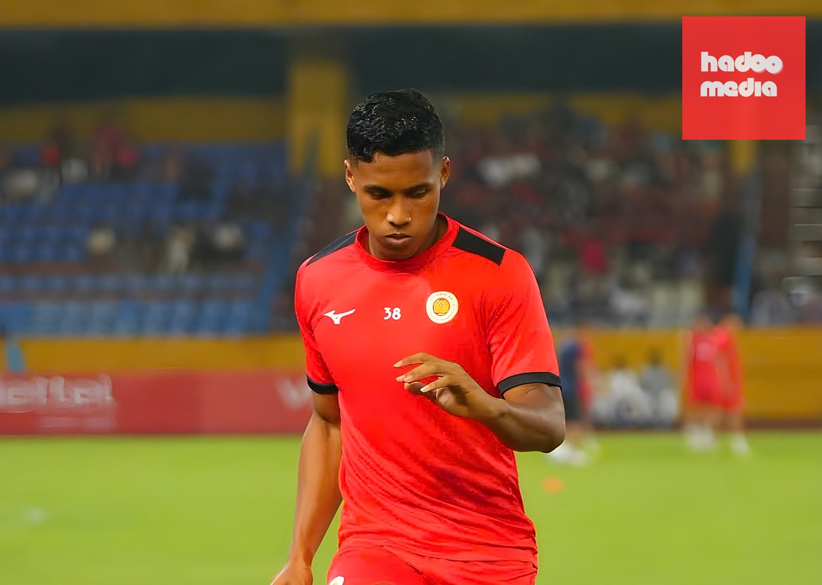 Adou Minh là nhân tố đáng chờ đợi ở hàng thủ. Ảnh: Công an Hà Nội FC.