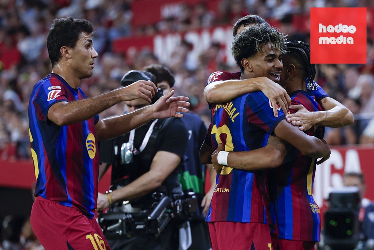 Rodri, Yamal, Raphinha có một trận đấu xuất sắc. Ảnh: EPA.