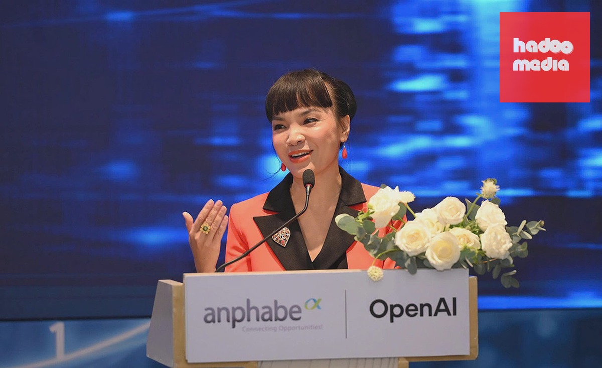 Bà Thanh Nguyễn, Giám đốc điều hành và truyền cảm hứng hạnh phúc Anphabe, chia sẻ tại chương trình sáng 23/9. Ảnh: An Phương