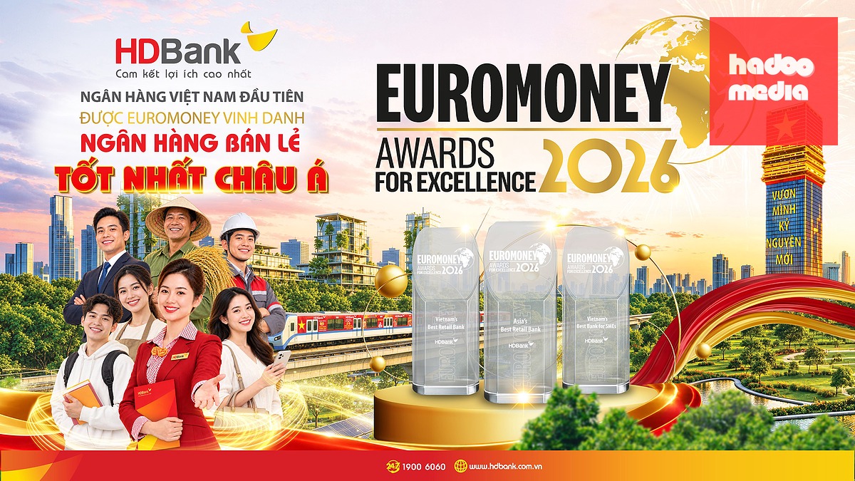 Danh hiệu “Ngân hàng Bán lẻ tốt nhất châu Á” lần đầu tiên được trao cho một ngân hàng Việt Nam - Ảnh: HDBank
