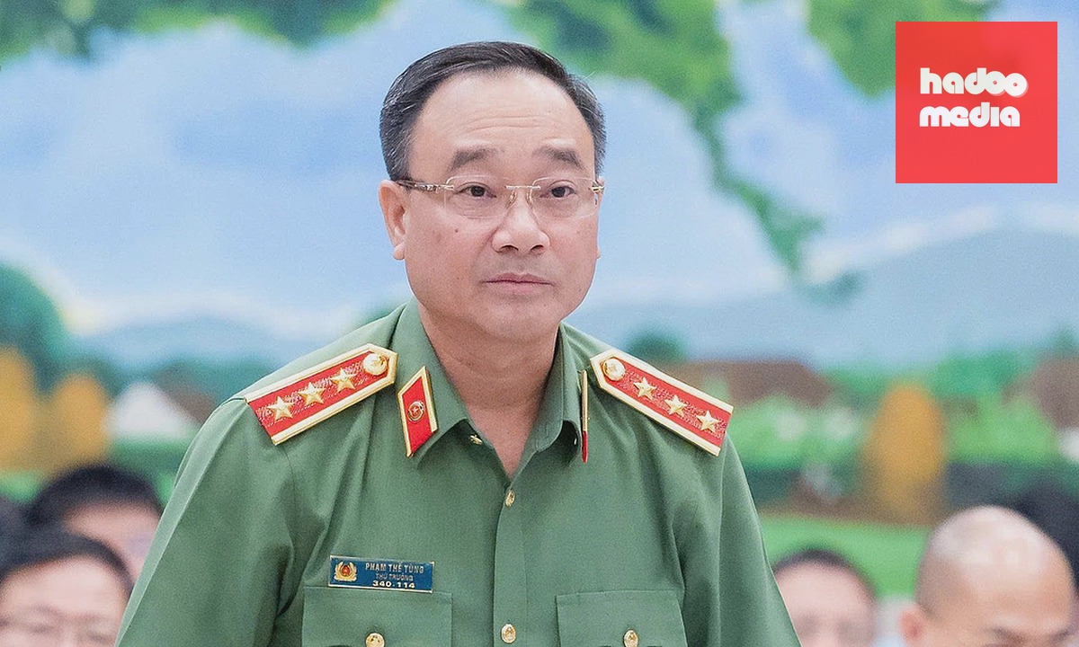 Thượng tướng Phạm Thế Tùng, Thứ trưởng Công an, phát biểu tại phiên họp sáng 25/9. Ảnh: Cổng TTĐT Quốc hội