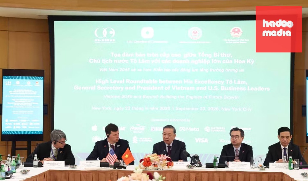 Tổng Bí thư, Chủ tịch nước Tô Lâm đã dự tọa đàm bàn tròn với các doanh nghiệp lớn của Mỹ - Ảnh: TTXVN
