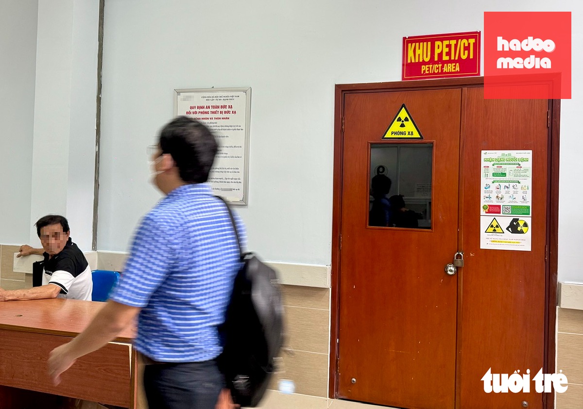 Khu chụp PET/CT của một bệnh viện tuyến cuối ở TP.HCM trong tình trạng đóng kín cửa - Ảnh: XUÂN MAI
