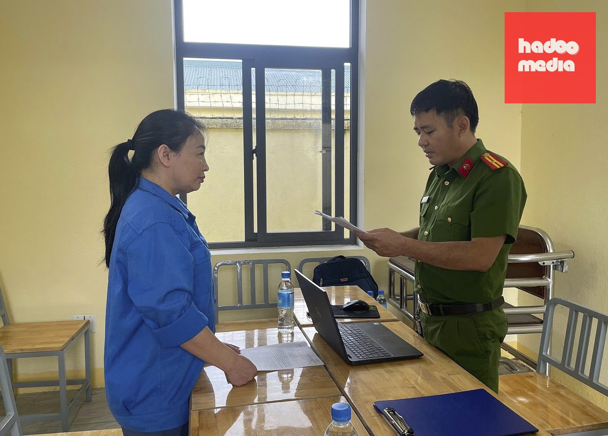 Bà Phạm Thị Minh Lý - Giám đốc Công ty TNHH Lý Tuấn - bị khởi tố bổ sung tội trốn thuế, mua bán trái phép hóa đơn - Ảnh: Công an Quảng Ngãi
