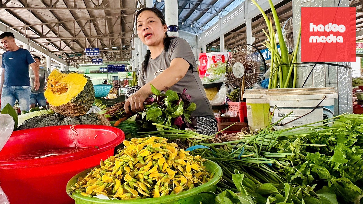 Bông điên điển, một đặc sản của miền Tây gắn liền với mùa nước nổi, hiện giá bán tại chợ 70.000 đồng/kg - Ảnh: ĐẶNG TUYẾT