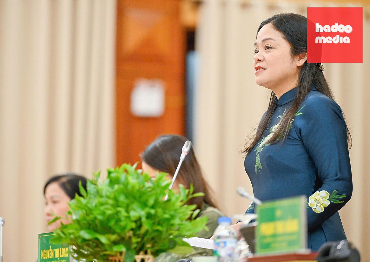 Phó chủ tịch UBND tỉnh Thái Nguyên Nguyễn Thị Loan tại họp báo - Ảnh: NGUYỄN HỒNG