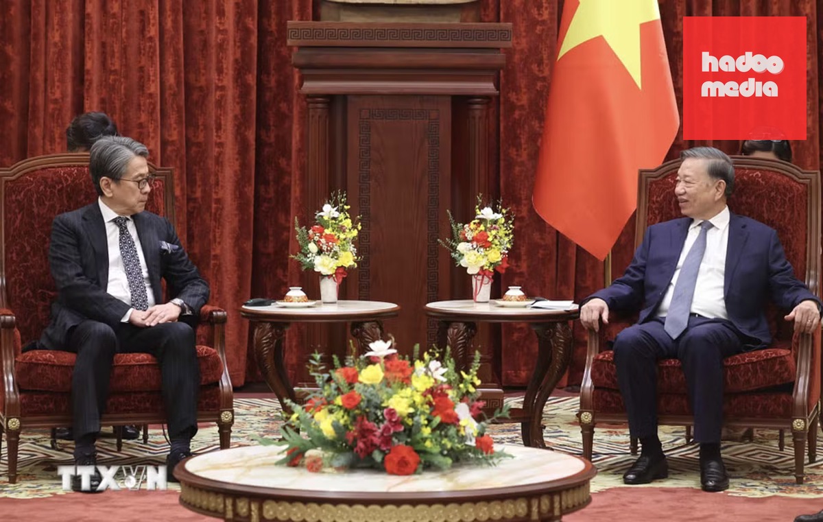 Tổng Bí thư, Chủ tịch nước đánh giá cao vai trò và những đóng góp tích cực của JBIC đối với sự phát triển kinh tế - xã hội của Việt Nam cũng như sự phát triển của quan hệ kinh tế Việt Nam - Nhật Bản - Ảnh: TTXVN