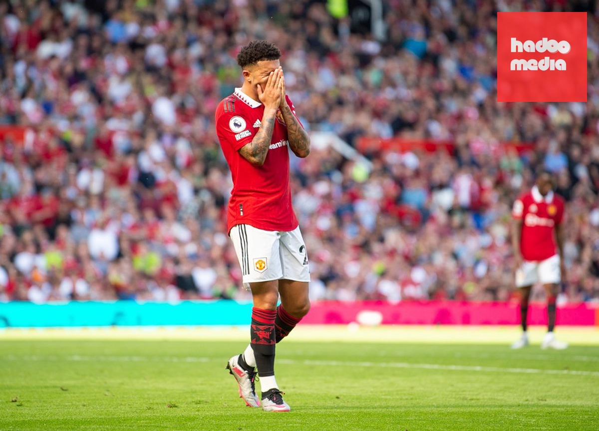 Jadon Sancho gây thất vọng trong màu áo MU. Ảnh: EPA/Peter Powell.