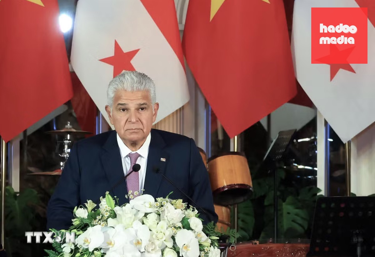 Tổng thống Panama José Raúl Mulino phát biểu tại tiệc chiêu đãi - Ảnh: TTXVN