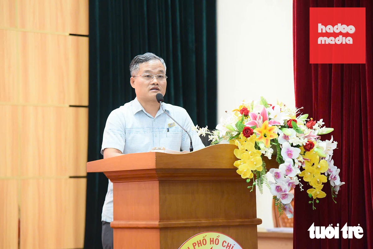 Ông Nguyễn Toàn Thắng, Phó giám đốc Ban Quản lý dự án đầu tư xây dựng hạ tầng đô thị TP.HCM (chủ đầu tư), thông tin về dự án - Ảnh: TRÍ ĐỨC
