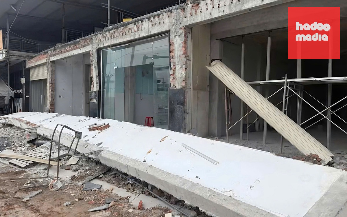 Hiện trường vụ tai nạn lao động. Ảnh: Thái Hà