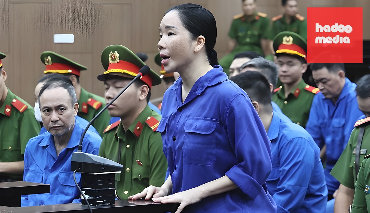 "Bà trùm" Nguyễn Thị Mai Anh tại phiên tòa - Ảnh: GIANG LONG