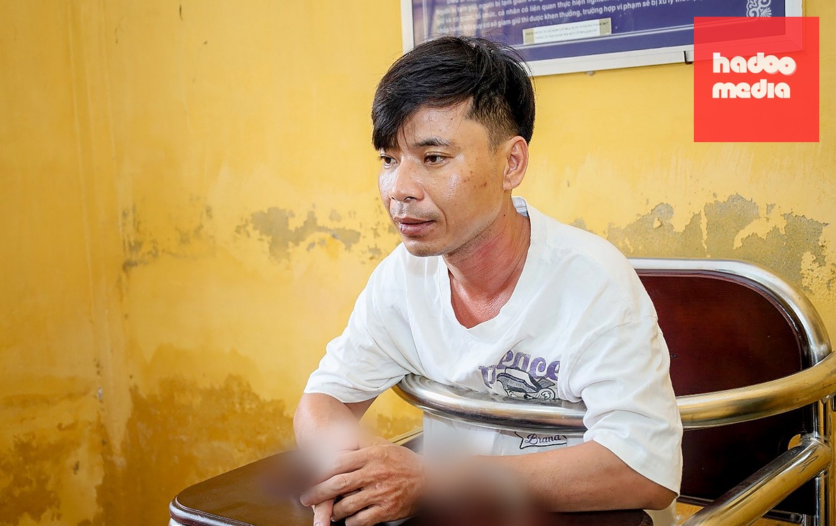 Trần Chí Công tại cơ quan công an - Ảnh: CACC