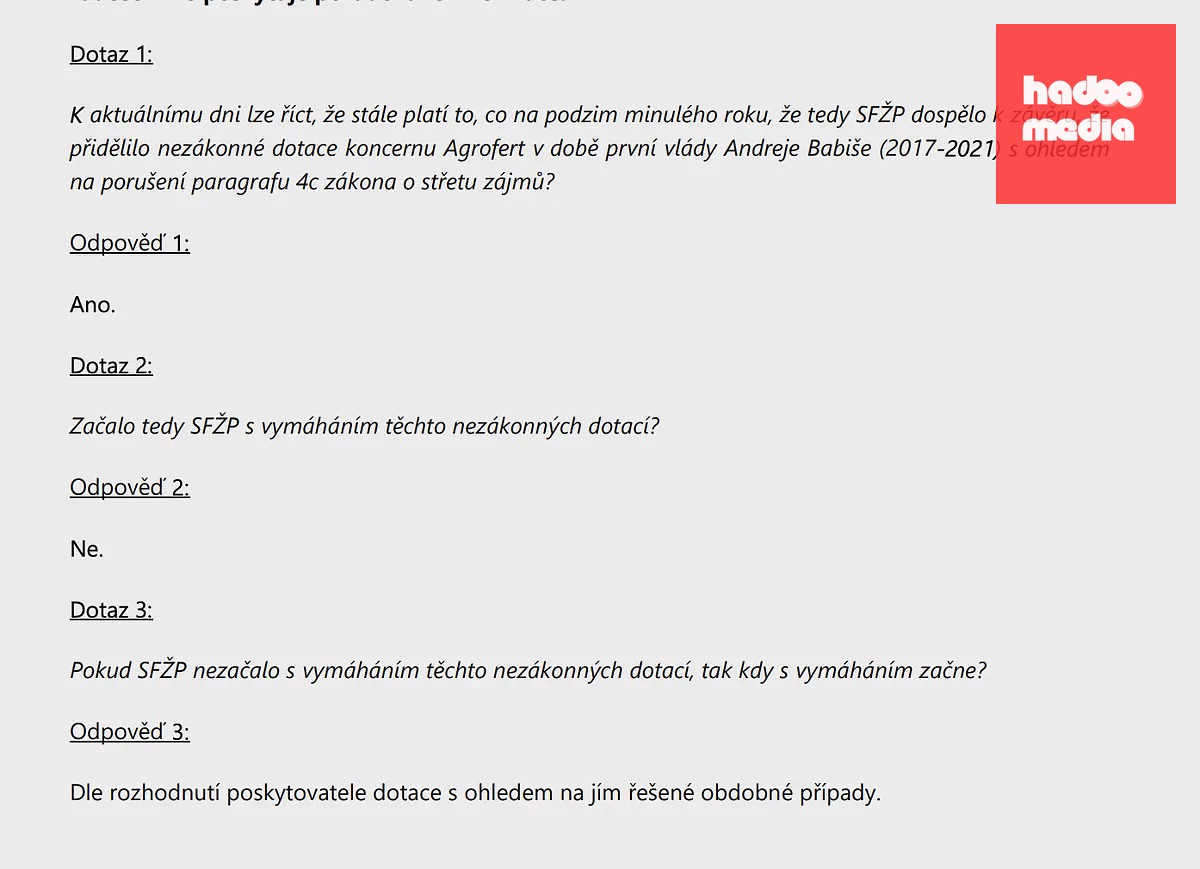 Vyjádření SFŽP v roce 2026.
