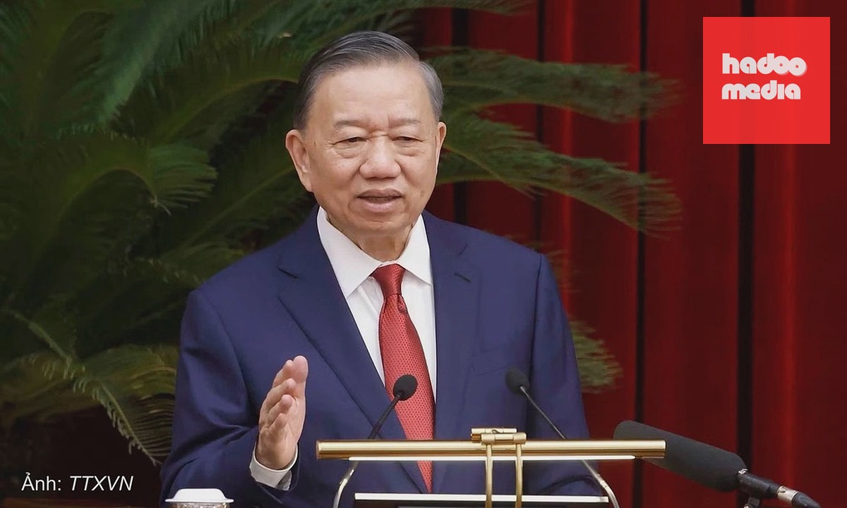 Tổng Bí thư, Chủ tịch nước Tô Lâm phát biểu bế mạc Hội nghị Trung ương 4 khóa 14, chiều 8/10. Ảnh: TTXVN
