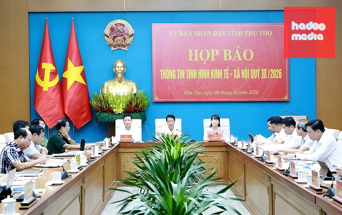 Tỉnh Phú Thọ tổ chức họp báo ngày 8/10. Ảnh: UBND tỉnh Phú Thọ