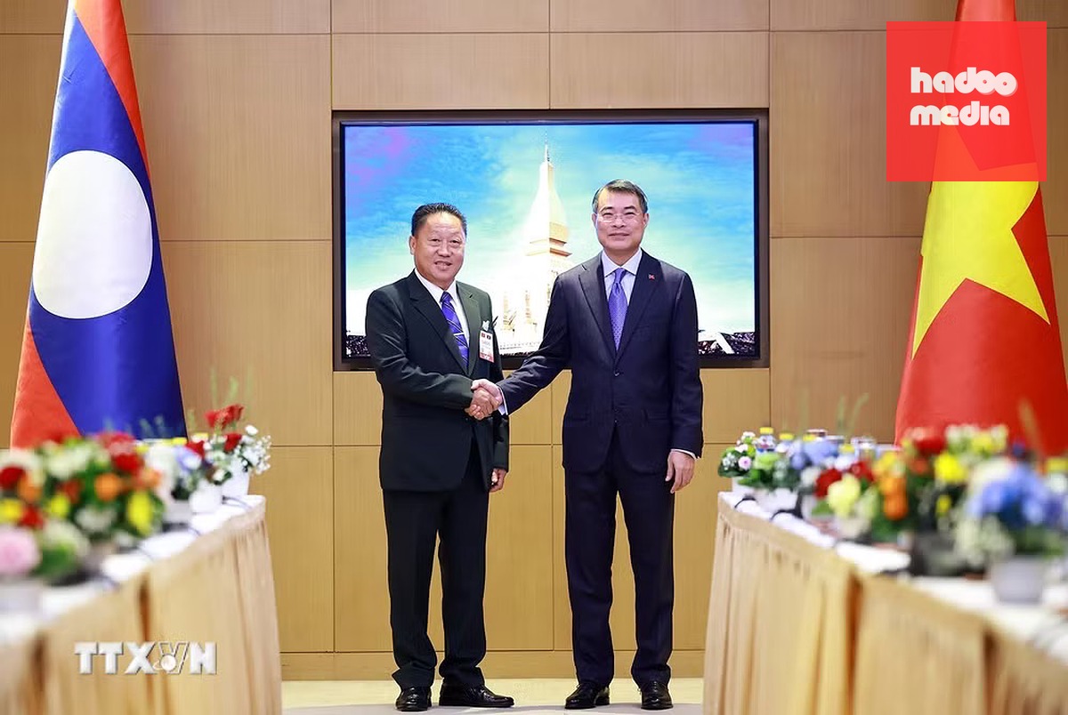 Thủ tướng Lê Minh Hưng tiếp Phó chủ tịch Ủy ban Trung ương Mặt trận Lào xây dựng đất nước Laopaoxong Navongxay - Ảnh: TTXVN
