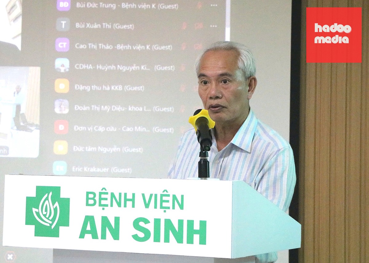 TS.BS Mai Văn Điển - Giám đốc Bệnh viện Đa khoa An Sinh - chia sẻ tại tọa đàm - Ảnh: THU HIẾN