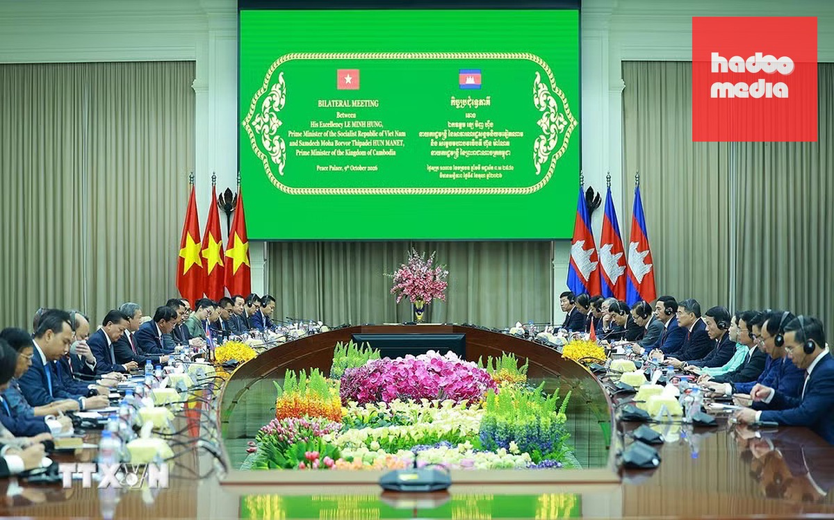 Thủ tướng Lê Minh Hưng hội đàm với Thủ tướng Campuchia Hun Manet - Ảnh: TTXVN
