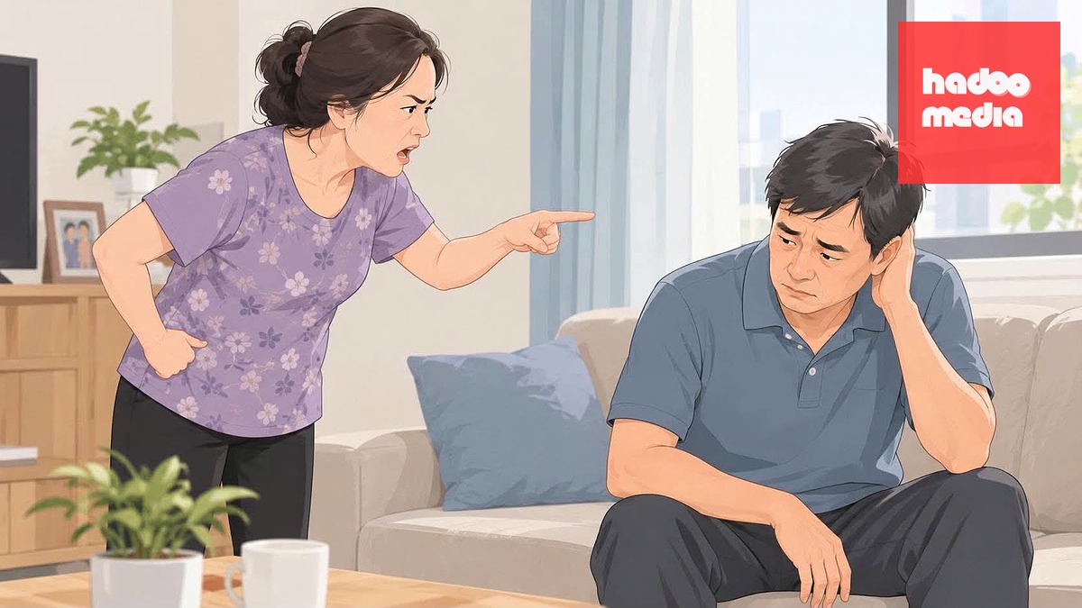 Khi bị bạo hành như vợ chì chiết, áp lực đòi hỏi ..., người chồng thường chọn im lặng vì không muốn phơi chuyện xấu trong nhà - Ảnh: AI