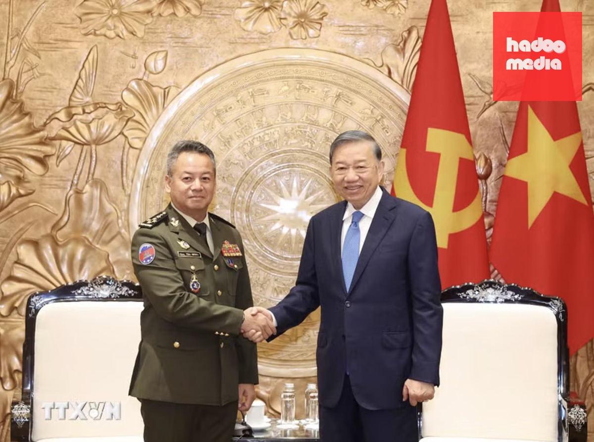 Tổng Bí thư, Chủ tịch nước Tô Lâm tiếp Đại tướng Tea Seiha, Phó thủ tướng, Bộ trưởng Bộ Quốc phòng Campuchia - Ảnh: TTXVN