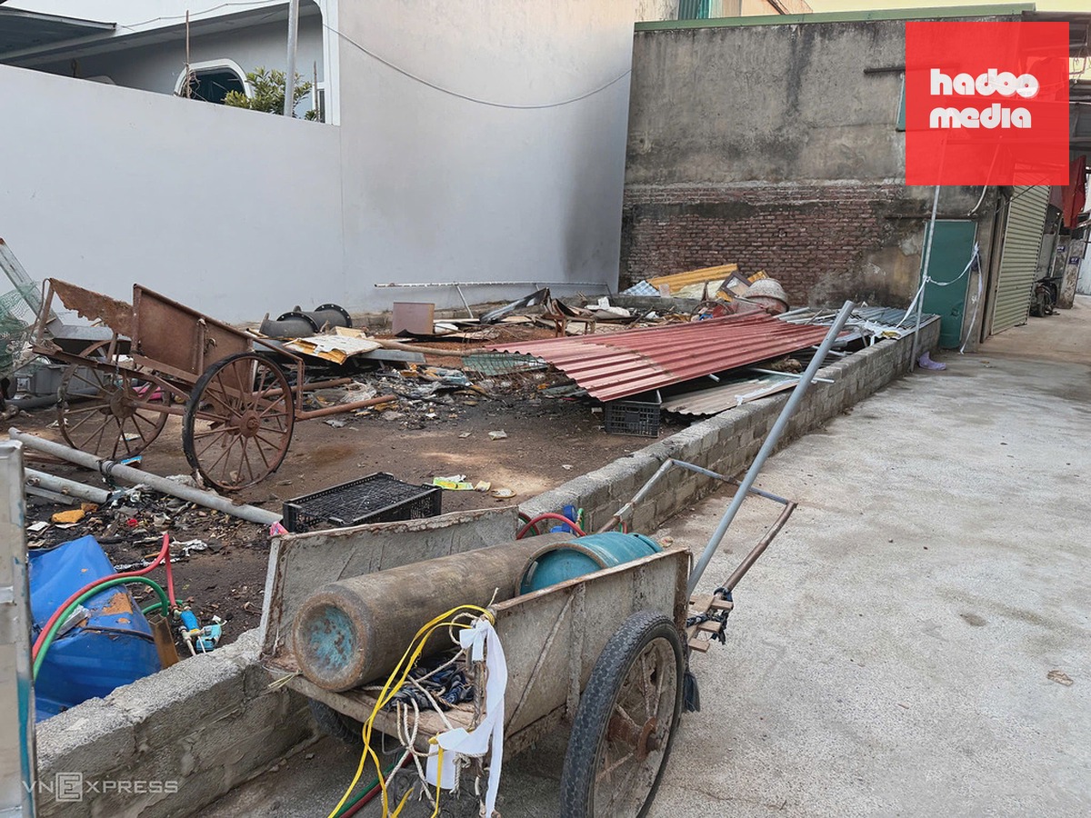 Hiện trường rò rỉ khí clo sáng 19/10. Ảnh: Huy Mạnh