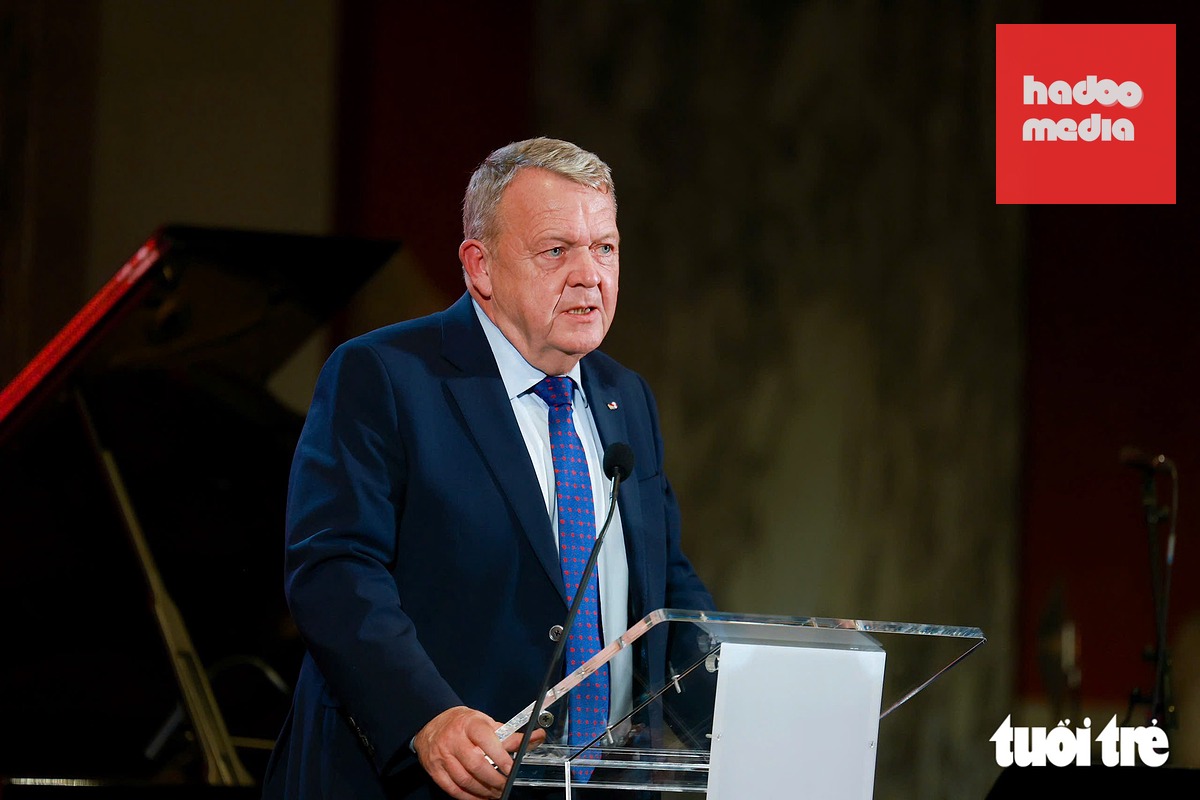 Bộ trưởng Ngoại giao Đan Mạch Lars Løkke Rasmussen phát biểu tại sự kiện - Ảnh: NGUYỄN KHÁNH