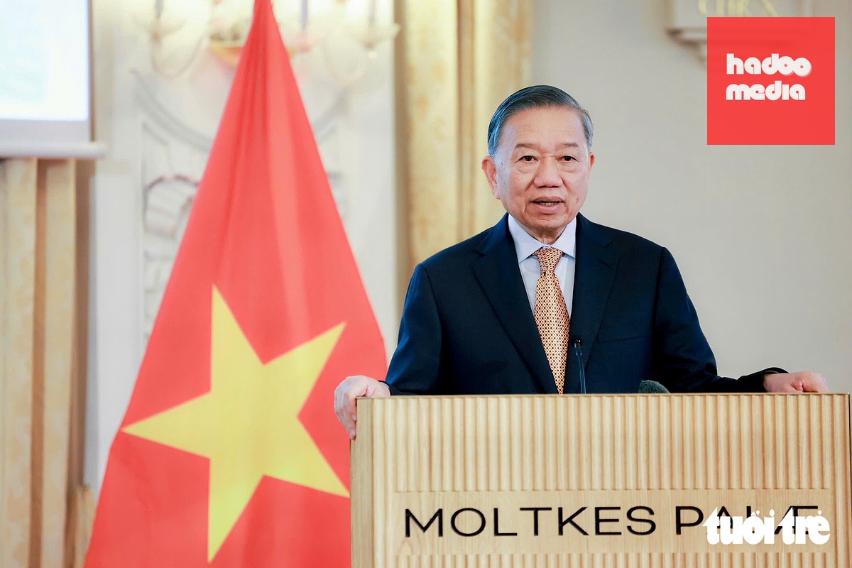 Tổng Bí thư, Chủ tịch nước Tô Lâm phát biểu tại cuộc gặp kiều bào - Ảnh: NGUYỄN KHÁNH