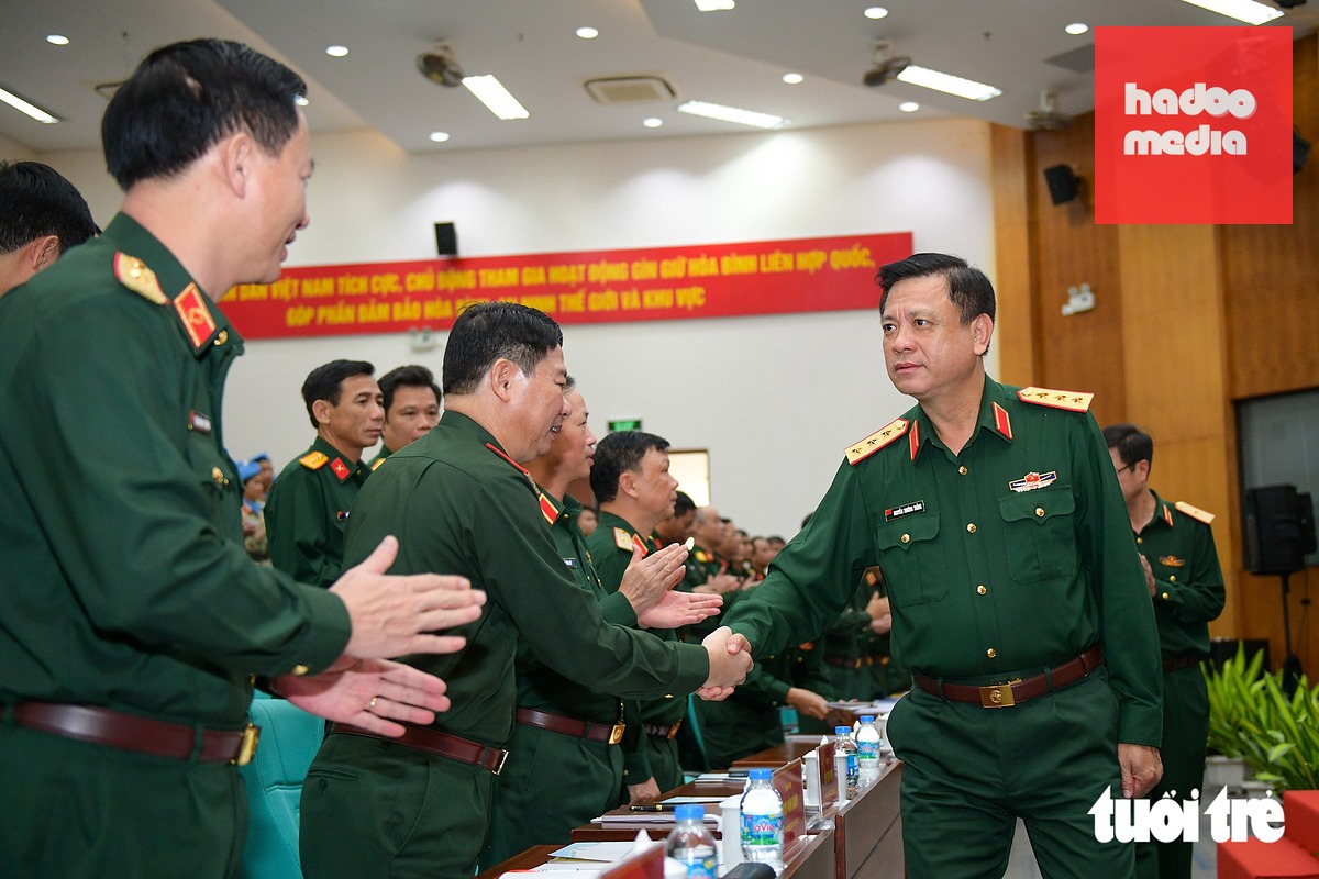 Thượng tướng Nguyễn Trường Thắng chủ trì buổi tổng kết - Ảnh: NAM TRẦN