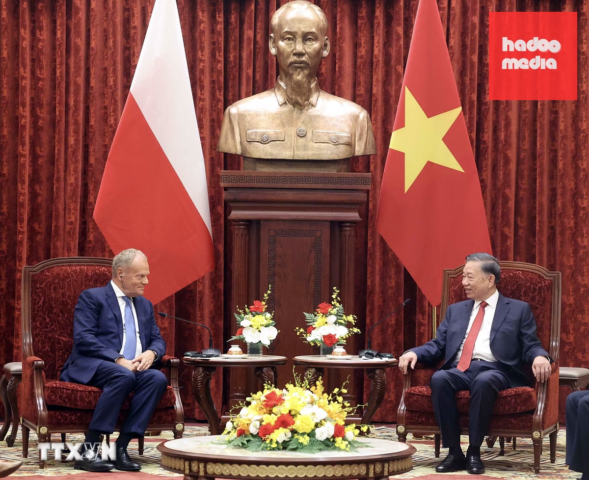 Hai nhà lãnh đạo tin tưởng quan hệ Việt Nam - Ba Lan sẽ tiếp tục phát triển mạnh mẽ, đi vào chiều sâu, mang lại lợi ích thiết thực cho Nhân dân hai nước - Ảnh: TTXVN