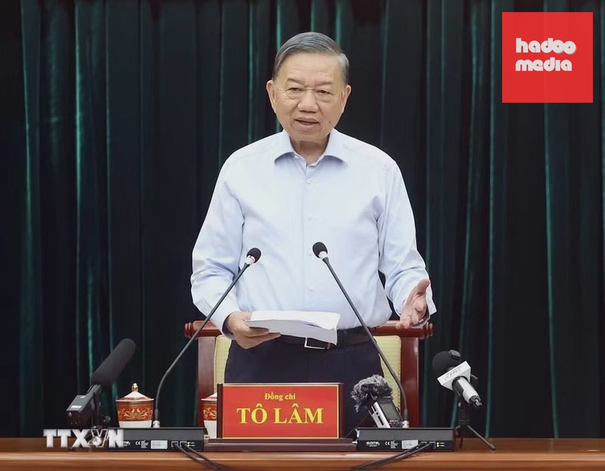 Tổng Bí thư, Chủ tịch nước Tô Lâm làm việc với Ban Thường vụ Thành ủy TP HCM, chiều 28/10. Ảnh: TTXVN
