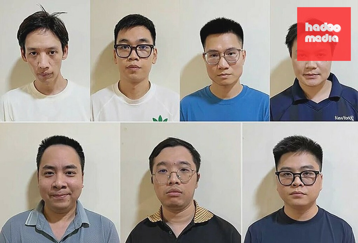 Các bị can trong vụ án. Ảnh: Công an